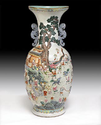 The staff of Sotheby's Australia must have heaved a sigh of relief when the 'Hundred Boys' vase that made the big money in the catalogue of its latest decorative arts sale in Melbourne, was paid for within the specified time and collected.