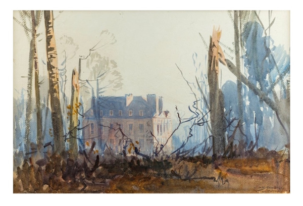 <p>An Arthur Streeton painting of General Sir John Monash&rsquo;s 1918 French headquarters at La Cateau (lot 720) sold for $42,000 at the Leski sale. Streeton completed the painting after he visited the headquarters and then gifted it to Monash as a token of gratitude. &nbsp;The painting brought the second highest price of the Monash collection (comprising lots 703-776) that was a major highlight in an auction which included pottery, glass, silver, jewellery, furniture, art, maps, tribal artefacts and convict memorabilia among the offered items.</p> 